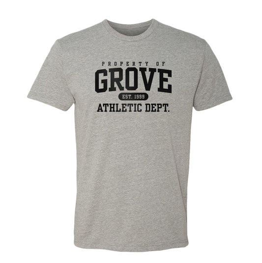 Grove Athletics Dept. Dark Heather Grey T-Shirt - Grove PTG