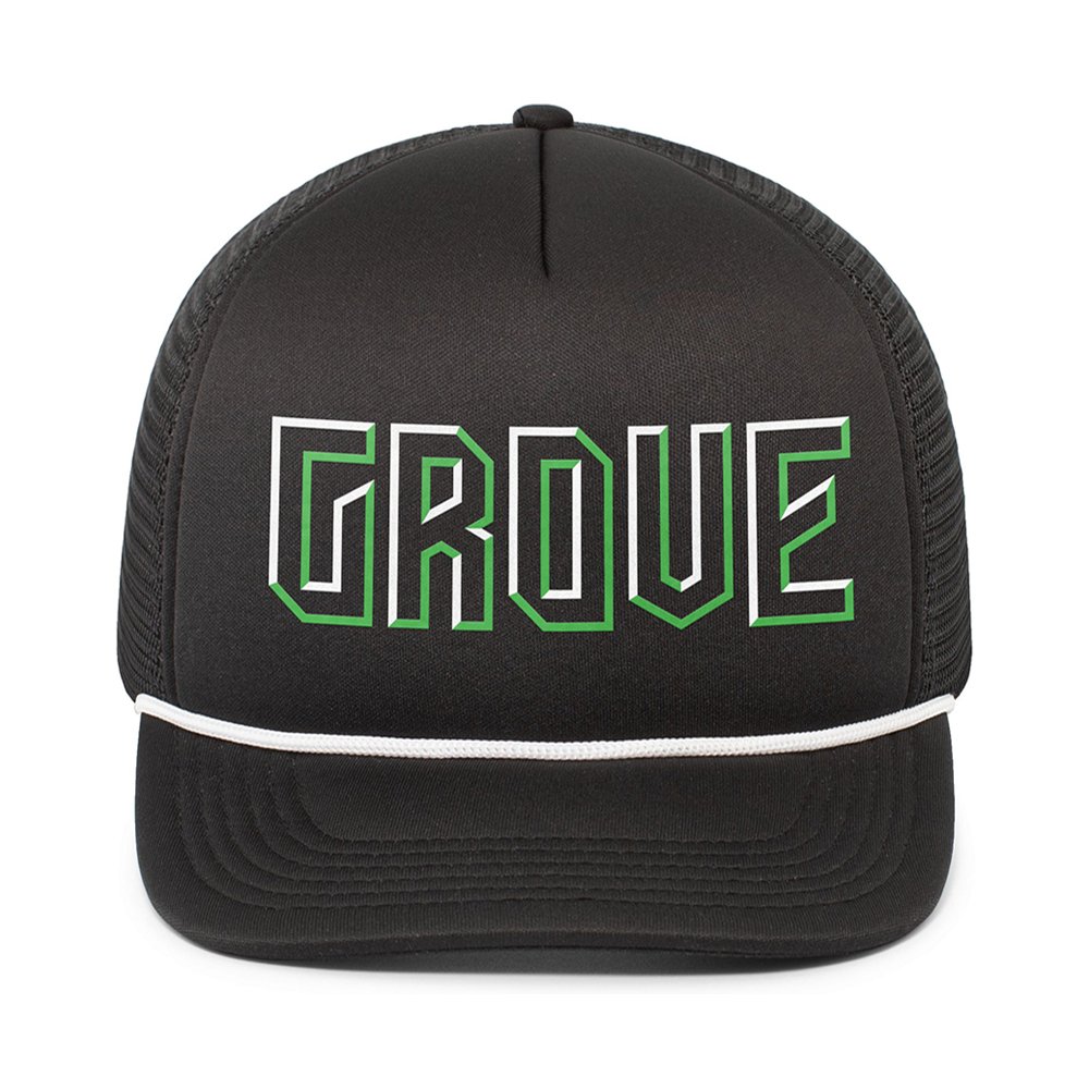 Grove Facets Black/White Foamie Trucker Hat - Grove PTG