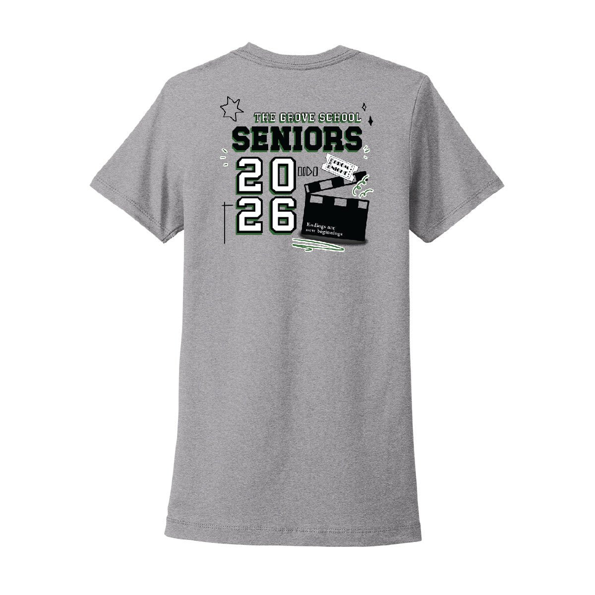 Grove School Ladies "SENIORS 2026" T-Shirt - Grove PTG