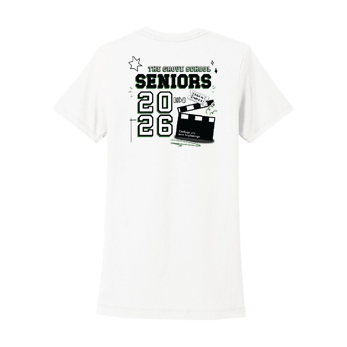 Grove School Ladies "SENIORS 2026" T-Shirt - Grove PTG